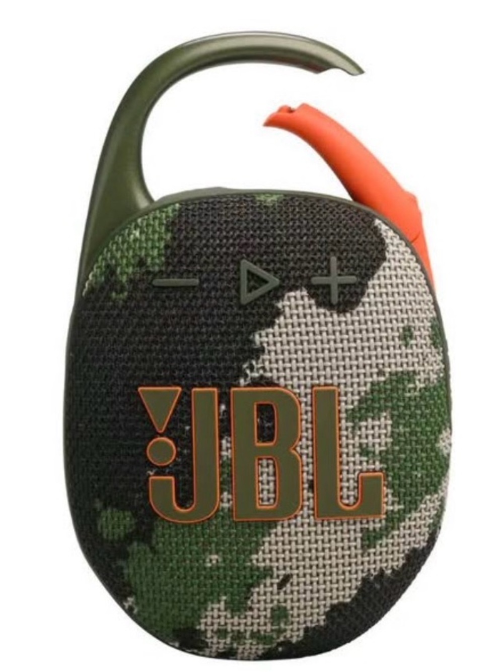 JBL Clip 4 Portable Bluetooth Speaker - Green Camouflage with Orange Accent